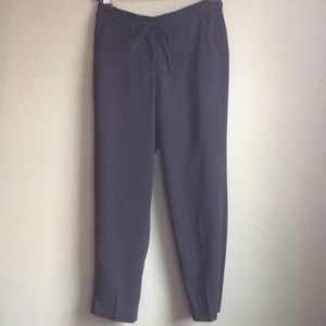 Ladies drawstring polyester/spandex blend pants, black sz 8 28” inseam